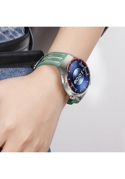 Huawei Watch Gt6 Pro 46mm İle Uyumlu Örgü Desen Metal Tokalı Silikon Akıllı Saat Kordonu