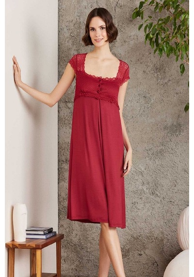 Pierre Cardin 4005 Hamile Lohusa Sabahlıklı Gecelik Takım-bordo