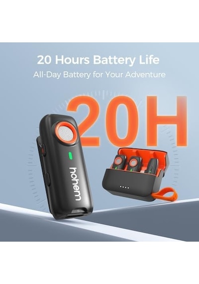 Hohem Mic-01 Kablosuz Yaka Mikrofonu, Anında Eşleştirme, Dsp Gürültü Engelleme, 20 Saat Pil Ömrü, Pc Android Kamera Gimbal İçin Mini Mikrofon, Video Kaydı/röportaj, 2 Tx+1 Rx+şarj Kutusu