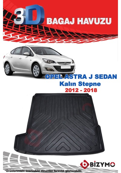 Opel Astra J Sedan Kulaklı 2012-2018 3D Bagaj Havuzu Bizymo