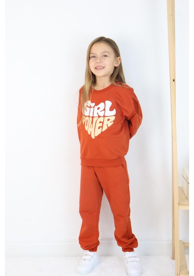 Miababy Girlpower Baskılı Takım Kiremit