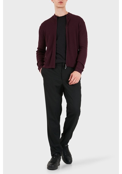 Emporio Armani Logolu % 100 Yün Regular Fit Bisiklet Yaka Hırka Erkek Hırka Em006315 Af27831 Fa039 Kahve