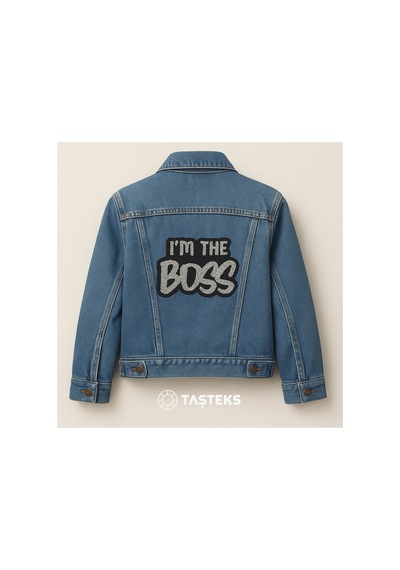 Taşlı Ütülenebilen Veya Sticker Olarak Kullanılabilen ' I'm The Boss ' Yazı Modeli