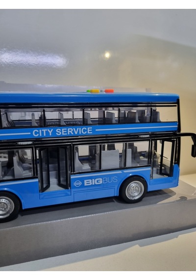 Mavi Renkli Turist Otobüsü Big Bus Sesli Ve Işıklı Oyuncak Otobüs 28.5 Cm Diğer