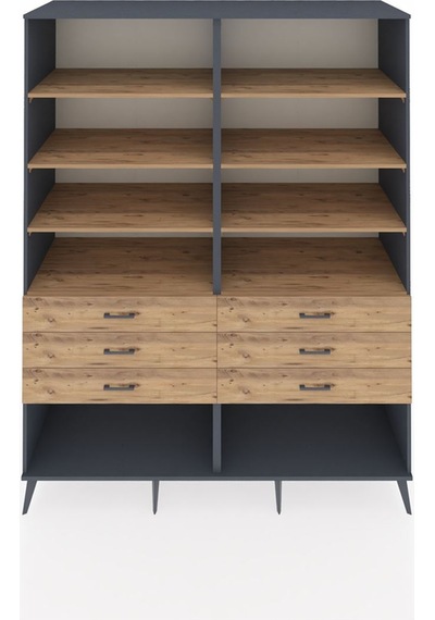 Kronos Gardrop 8 Raflı 6 Çekmeceli 176x59x221 Antrasit-çam Beyaz Kronos Gardrop 8 Raflı 6 Çekmeceli 176x59x221 Antrasit-çam Beyaz