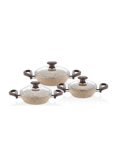 Falez Creamy 6 Parça Sahan Set 18-20-22cm Cre 3060 Çok Renkli