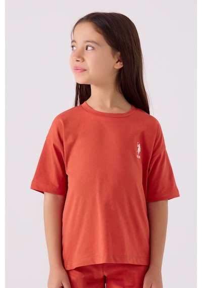 U.S. Polo Assn. U.s. Polo Assn Kız Çocuk Turuncu Bermuda Takım Us1848-c-v58 Turuncu