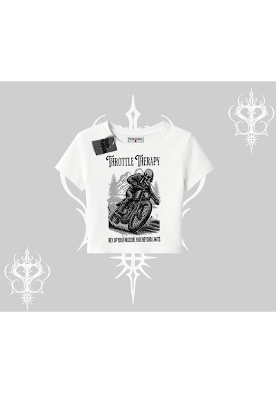 Tarzsokak Babby Tee Tshirt Throttle Therapy No Brakes Just Freedom Beyaz