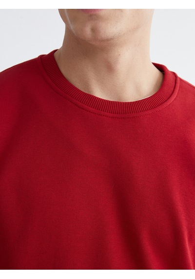 Lcw Vision Kırmızı Bisiklet Yaka Erkek Kalın Sweatshirt