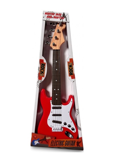 Pilli Elektronik Rock Gitarı 44 Cm 45111 Kırmızı