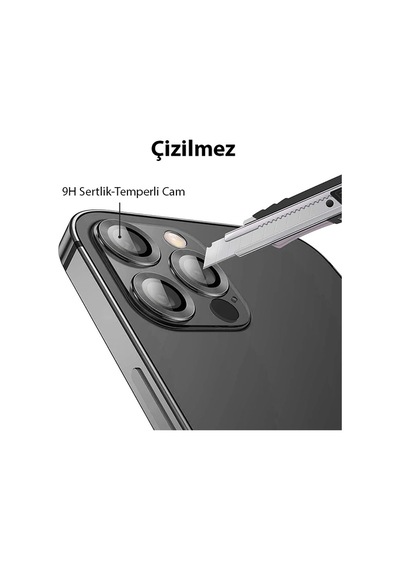 Ally İphone 13 Pro -13 Pro Max 3d Metal Çerçeveli Kamera Lens Koruyucu- 5775 Mh-hs1853-2098