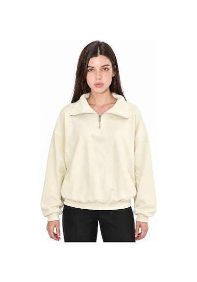 Hiccup Busem Bisiklet Yaka Sweatshirt Krem