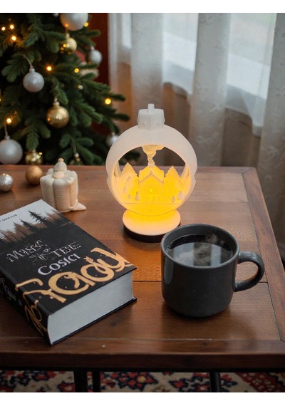 Led Mumlu Dekoratif Kış Küresi 3d Baskı Işıklı Ev Dekoru Snow Globe Tarzı Dekor