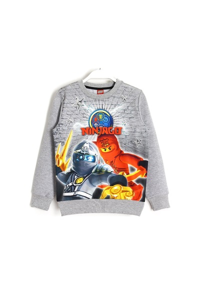 Lego Ninjago 3D Baskı Çocuk Sweatshirt 5-13 Yaş Gri