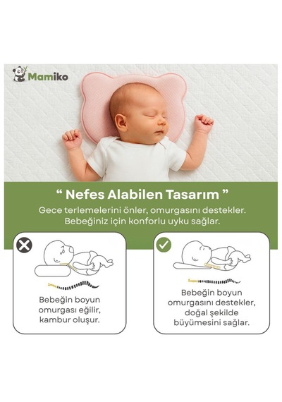 Bebek Kafa Şekillendirici Yastık, Düz Kafa Sendromuna Karşı Özel Tasarım, Visco Yenidoğan Yastığı Mavi
