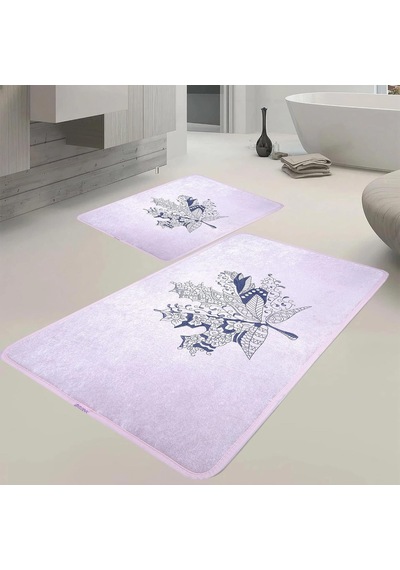 Tr Çınar Yaprağı 2li Banyo Paspas Takımı Pudra, 50x80 Genel