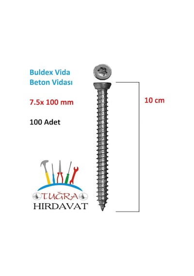Buldex Vida 7.5x100 Dübelsiz T30 Torx Buldeks Vida 10 Cm 100 Adet 1