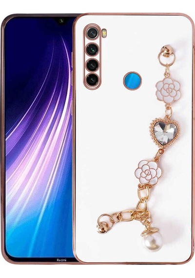 Xiaomi Redmi Note 8 Kılıf El Tutamaçlı Kamera Korumalı Zore Taka Silikon Kapak Beyaz