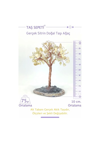 Gerçek Sitrin Doğal Taşı Ağaç