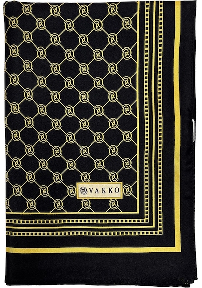 Vakko Twill İpek Şal - Özel Seri - Siyah Sarı