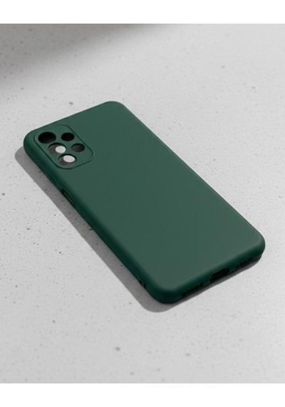 Samsung Uyumlu Galaxy A13 4g Kılıf Kamera Korumalı Silikon Rubber Arka Kapak Haki