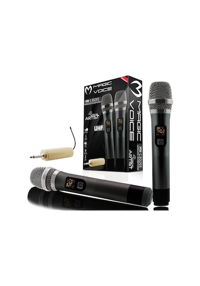 Ayt Magicvoice Mv-1302ee Portatif Kablosuz 2 El Mikrofonu 6.3 Mm Jack Girişli Kablosuz 1 Verici 2 Li El Mikrofon
