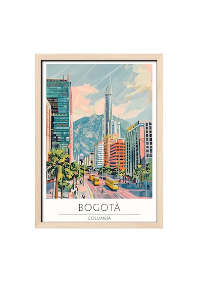 Buenos Aires Argentina Travel Poster Ahşap Çerçeveli Dekoratif Duvar Tablosu Ahşap 01