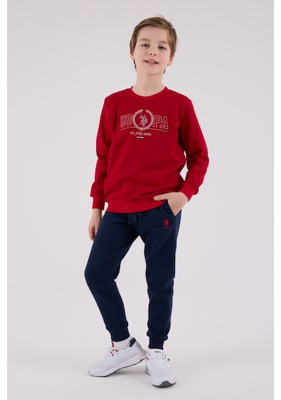 U.S. Polo Assn. Lisanslı Erkek Çocuk Alt Üst 2 Parça Eşofman Takımı Us2232 Kırmızı