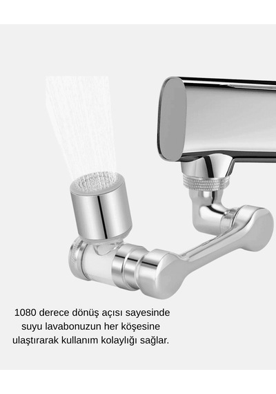 Musluk Ucu 1080 Dönebilen Su Tasarruflu Esnek Çift Eksenli 0