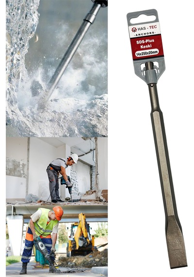 Sds-plus Düz Keski Ucu 14x250x20 Mm Beton Ve Duvar İçin Kırma Ve Kanal Açma Ucu