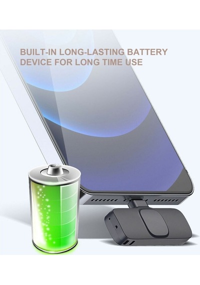 Apple Uyumlu iPhone Ios Kablosuz Yaka Mikrofonu Ses Arayüzü Mini Yaka Mikrofonu Çok Yönlü Mikrofon,klipsli Siyah