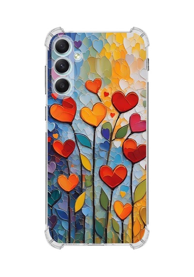 Printify Samsung Galaxy A34 İle Uyumlu Düşlerin Dansı Serisi Kökten Sevgi Tasarımlı Uv Baskılı Köşe Korumalı Antişok Kılıf Şeffaf
