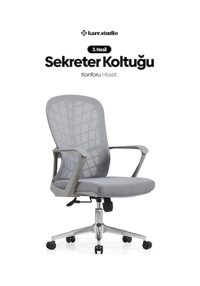 Tiran 3. Nesil Sekreter Koltuğu - Gri Tiran 3. Nesil Sekreter Koltuğu - Gri