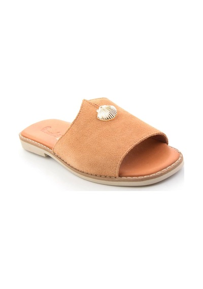 Bambi Camel Hakiki Deri Kadın Terlik K04331145802