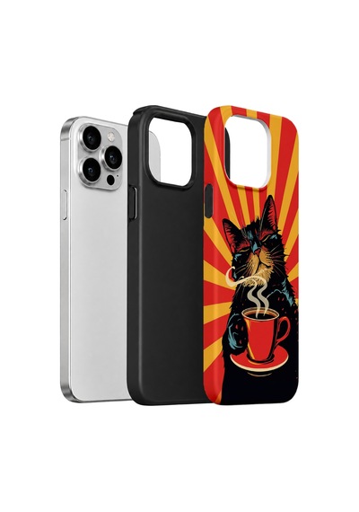 Velvoria Valestra Kahve Molası Kedi Apple iPhone Uyumlu 12 Pro Darbe Korumalı Kılıf Valestra Select - Kahve Molası Kedi