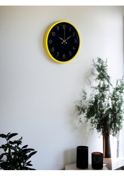 36 Cm Sarı Şık Duvar Saati Diğer