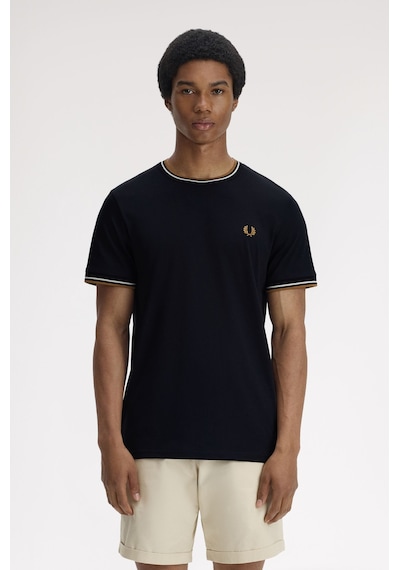Fred Perry M1588v-p69 Twin Tipped Erkek Tişört Siyah