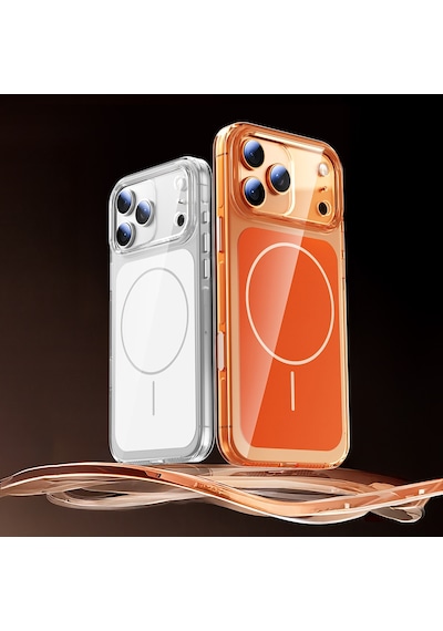 Zore Apple iPhone Uyumlu 17 Pro Kılıf Omsy M-safe Şarj Özellikli Şeffaf Kamera Kontrol Butonlu Lugano Kapak - Lacivert