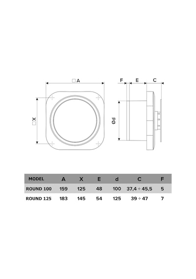 Round 100 10cm Banyo Tuvalet Havalandırma Fanı Sessiz Ve Yumuşak Hava Akışı