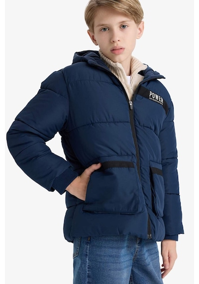 Defacto Erkek Çocuk Su İtici Kapüşonlu Polar Astarlı Parka E9374a825wnnv146 Lacivert-nv146