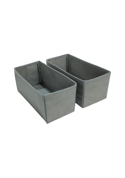 2'li Gri Çekmece İçi Düzenleyici Organizer Set - Çok Amaçlı Dolap İçi Kutu Seti 28 13 13 Diğer