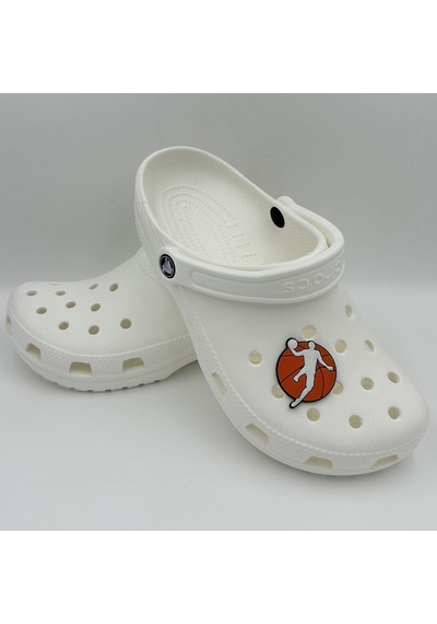 Crocs Terlik Süsü Ve Aksesuarı , Çanta Süsü Renkli Jibbitz Jordn Basket 03 Görselli Figür Aksesuarı Turuncu-siyah-beyaz
