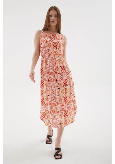 Fashion Friends Desenli Kadın Elbise 25y0154k1 Ekru