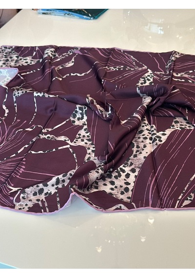 N Craft Desıgn Leopar Çiçek Fuları bordo