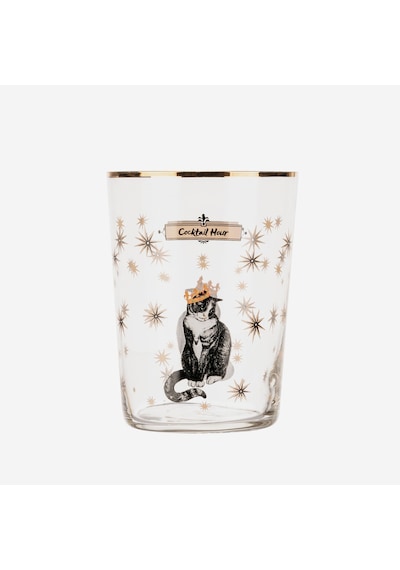 Kedi Beyaz Cam Su Bardağı 500 Ml
