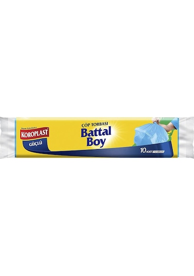 Koroplast Güçlü Battal Boy Çöp Torbası 10'lu 5 Adet Mavi 72 x 95 CM