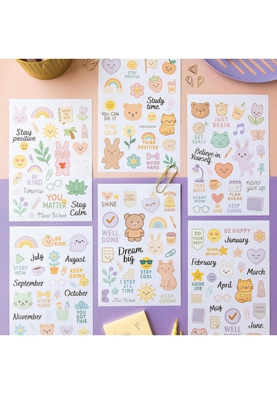 A5 Sticker Book 466 Adet 18 Yaprak Renkli Etiket Defteri 1