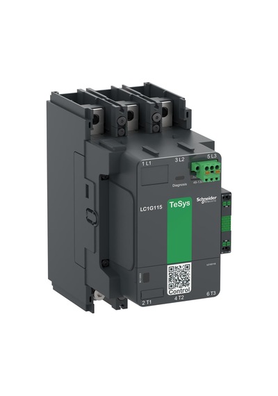 Schneider,110KW 225A 3P 100-250V AC/DC TeSys Stnd. Kontaktör,LC1G