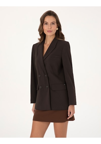 Pierre Cardin Kadın Koyu Kahverengi Ceket 50318351-vr084