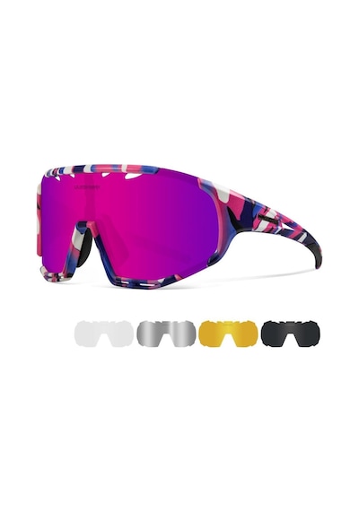 Queshark Polarize Anti-Uv Outdoor 5 Lens Ultra Hafif Spor Gözlük